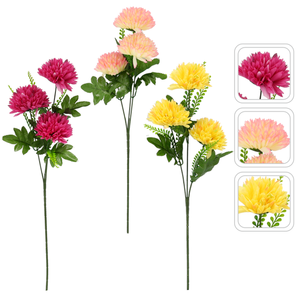 UMELÁ HÁK - CHRYSANTHEMA S TROMI KVETMI 58 CM MIX FARIEB balenie=84 kusy *3055