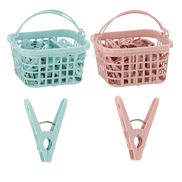 30 CLOTH CLIP 1.2CM  PLASTIC BASKET 11.6*11.6*7CM