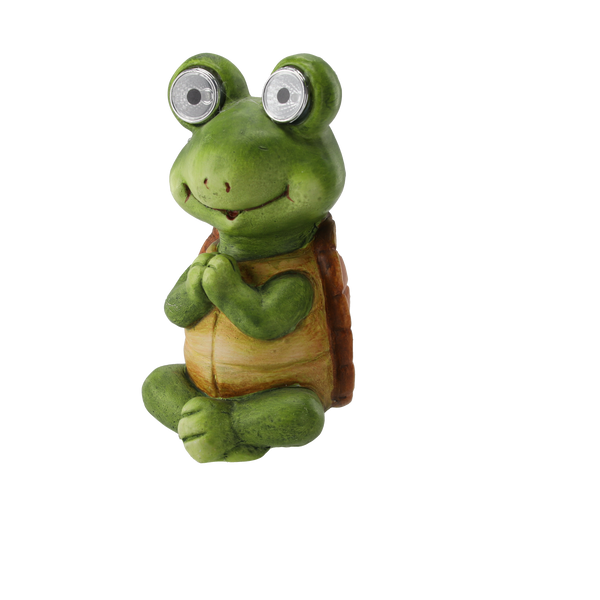 GARDEN FIGURINE – SITTING TURTLE WITH GLOWING EYES 11,5 X 9 X 18,5 CM LED pack=4 pcs