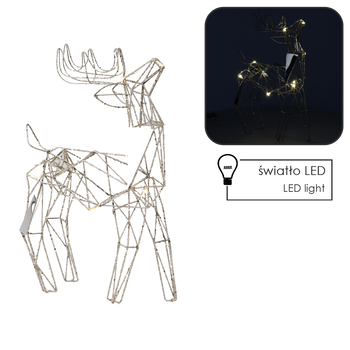 Vianočná ozdoba - LED sob 44 cm geometrický *6314