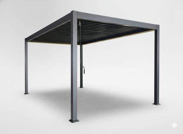 PERGOLA ALUMINIOWA BIOKLIMATYCZNA LED 3 x 4 x 2,5 M ANTRACYT