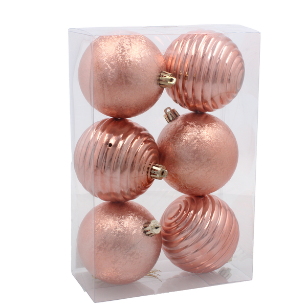 SET 6 BALOANE 8 CM OLIV/ CUPRU/ GRAFIT *7283