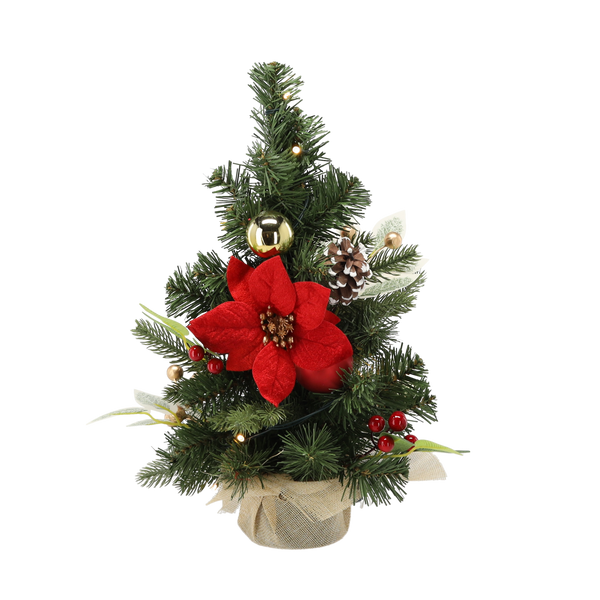 CHRISTMAS TREE LED 40 CM RED-GOLD