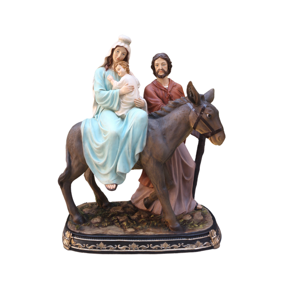 FIGURA BOŻONARODZENIOWA - ŚWIĘTA RODZINA NA OSIOŁKU 94 x 52 x 117 CM *3339