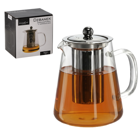 ODOLNÝ HNĚDÝ HRNEC S METALOVÝM POKROVEM A ODPADKOVÝM FILTREM 950 ML *1564