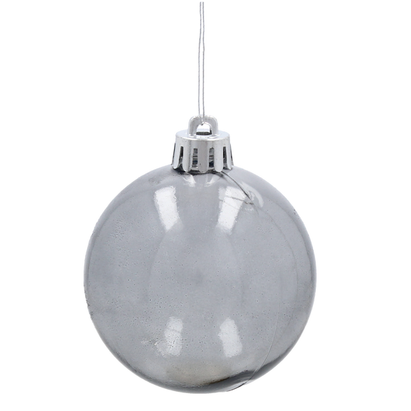 SET OF 9 BAUBLES 6 CM CHAMPAGNE/GRAY/WHITE