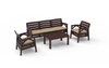 BROWN GARDEN FURNITURE SET "SANTANA" (2x CHAIR, 3-person BENCH) *8675