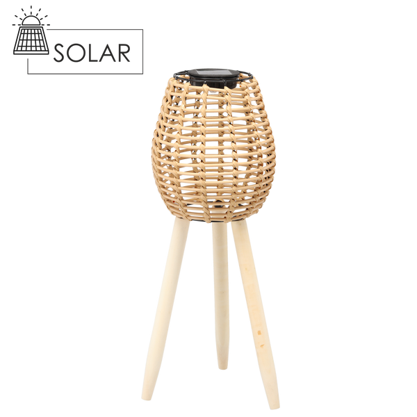 LAMPION SOLARNY NA NOGACH NATURALNY 52 CM LED *6068