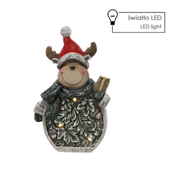 FIGURKA BOŻONAR. - RENIFER Z LISTKAMI 24 X 9,5 X 38,5 CM LED *1186
