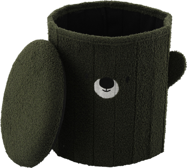 SKŁADANA PUFA ZE SCHOWKIEM 28 x 28 x 34 CM ZIELONA *4267