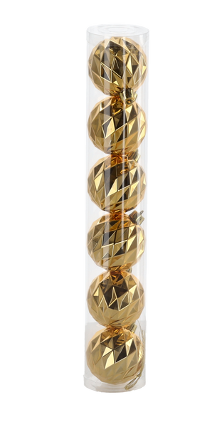 KPL. 6 BŁYSZCZĄCYCH BOMBEK 6 CM CZERWONY/ZŁOTY/SREBRNY *7108