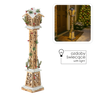 Vianočná drevená lampáška hnedá LED 16 x 16 x 85 CM *5249