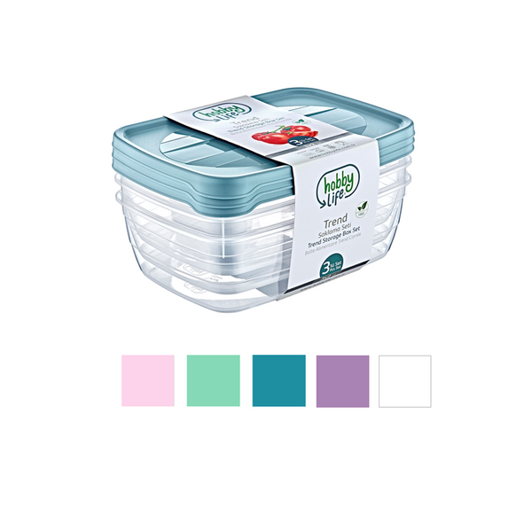 Sada 3 obdĺžnikových nádob TREND BOX 2L *8885