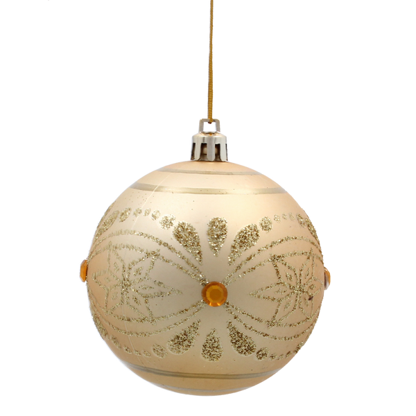 SET OF 6 CHRISTMAS BAUBLES GOLD 8 CM