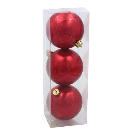 KPL. 3 BOMBEK 8 CM RED / GOLD / SILVER *3870