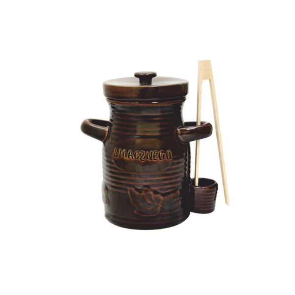 RECIPIENT CERAMIC 1,5L PENTRU CASCAVAL CU CIUPERCII BRUNE *3248