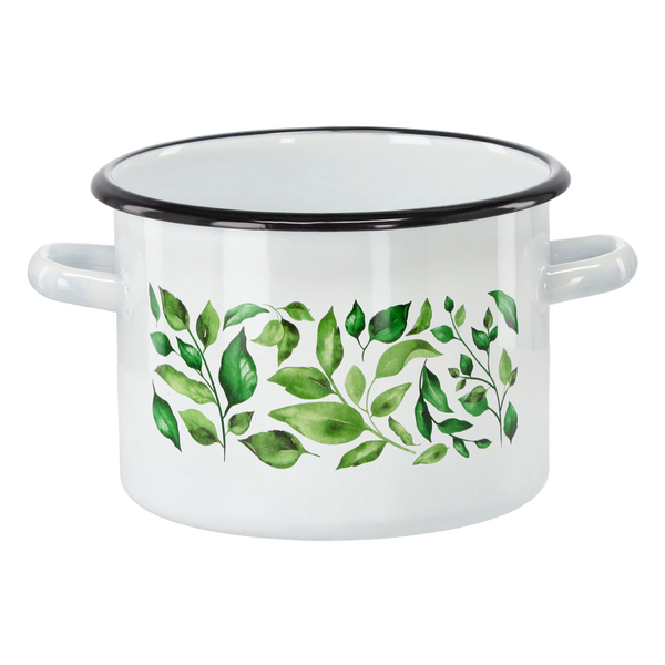 ENAMEL POT 3L 18CM WHITE FICUS