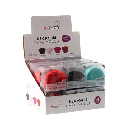 SET OF 6 SILICONE MOULDS 7 X 4.5 X 3.3 CM FOR CUPCAKES PACK=24 SETS