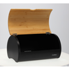 CUFĂ SABROSO - EMAILAT CU CAPAC DIN BAMBUS 38 x 25 x 18 CM NEGRU *8893