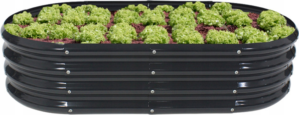 Vegetable-flower bed 120 X 60 X 30 CM oval anthracite
