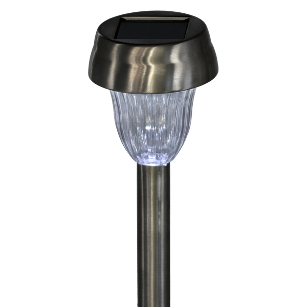 LAMPA SOLARNA MINO 7,5 x 7,5 x 36 CM SREBRNA ZIMNY BIAŁY disp=12szt *4276