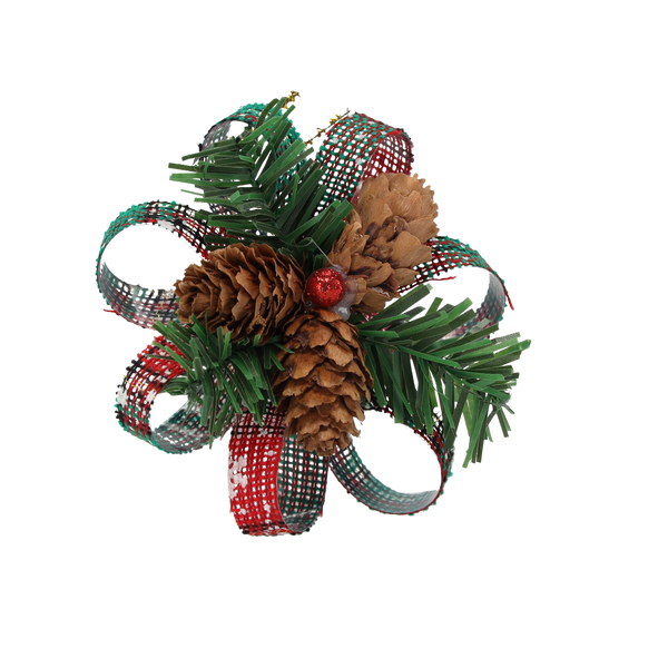 SET 3 DECORAȚIUNI DE CRĂCIUN - BOLURI CU CONURI 10 CM MIX 2 MODELE *6004