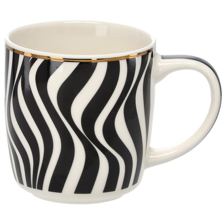 KUBEK PORCELANOWY 380 ML GEMIS ZE ZŁOTYM WZOREM opak=12szt *7949