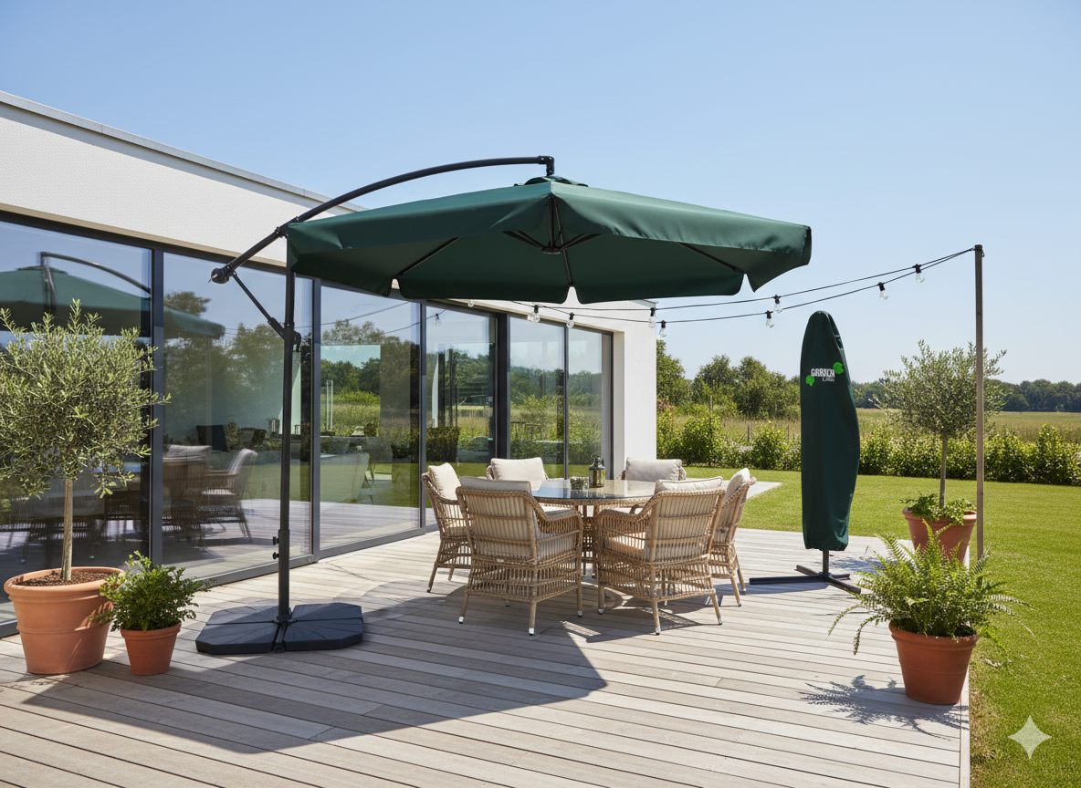 Садовый Зонт 3 М Зеленый «Банан» С Чехлом