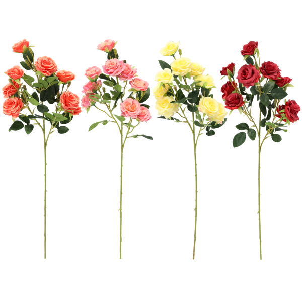 ARTIFICIAL FLOWER - 9 ROSES 65 CM MIX COLORS