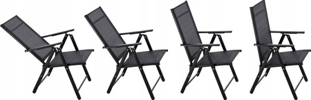 KRZESŁO OGRODOWE SKŁADANE STALOWE 66 x 53 x 107 CM CZARNE *3484