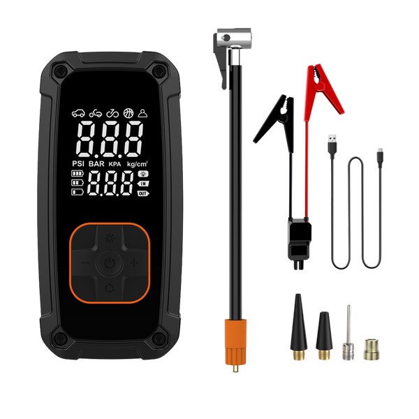 PRZENOŚNE URZĄDZENIE ROZRUCHOWE / JUMP STARTER DO SAMOCHODU Z KOMPRESOREM I POWERBANKIEM 14,8 V 3w1 *2602