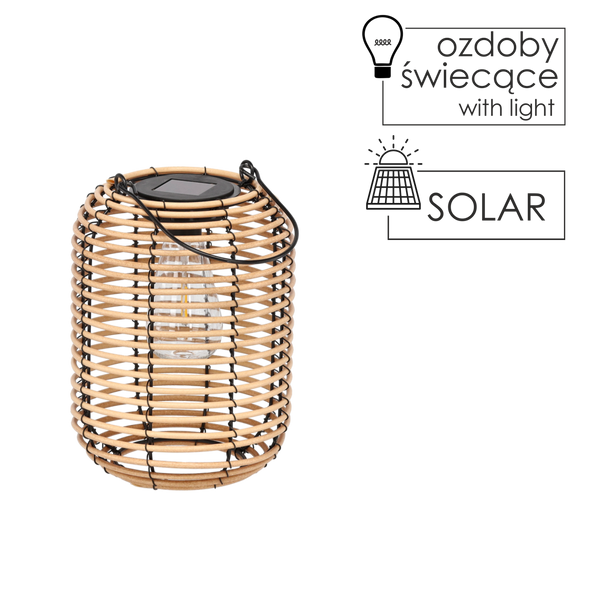 SOLÁRNÍ LAMPA METALOVÁ - BEŽOVÁ 24 CM *8914