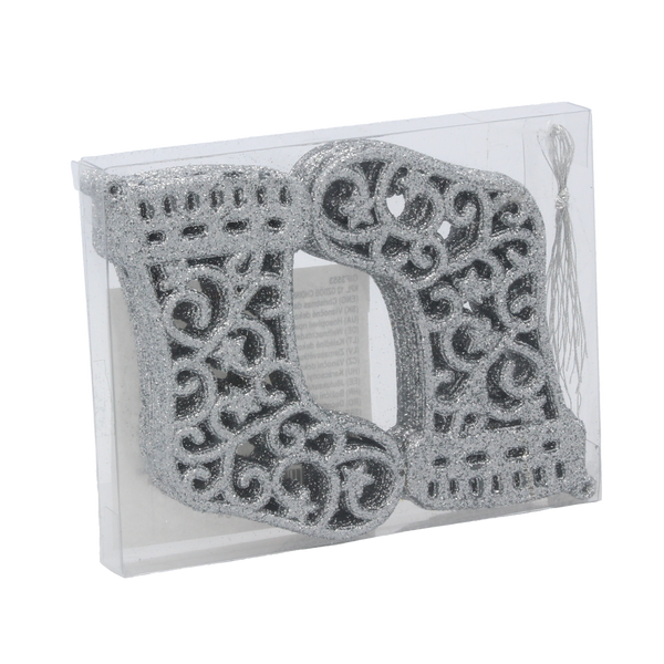 SADA 12 VIANOČNÝCH OZDOB - BOTY 10 CM ČERVENÉ/ZLATE/JADROVÉ *3553