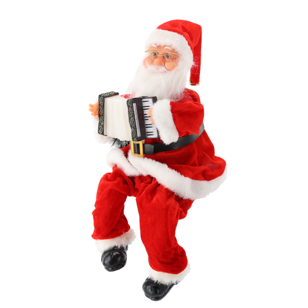 SANTA CLAUS WITH ACCORDION - PLAYING LED 40,5 CM