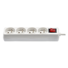 EXTENSION CORD POWER STRIP WITH SWITCH 4 SOCKETS 3 M WHITE