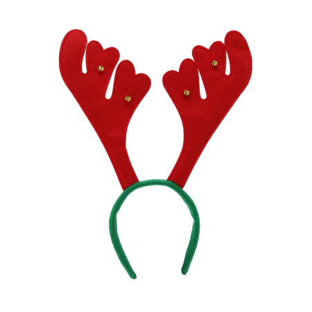 HEADBAND - RED REINDEER HORNS 31 X 35 CM pack=12pcs