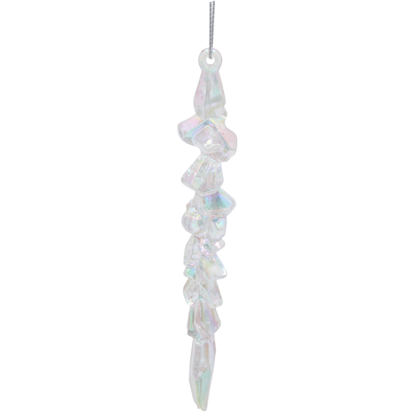 CHRISTMAS TREE DECORATION ICICLE OPALESCENT 15 CM