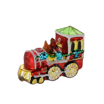 GLASS ORNAMENT - COLORFUL TRAIN 11.2 X 5.2 X 8.3 CM