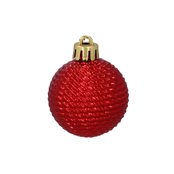 SET OF 16 BAUBLES 4 CM RED/GOLD/SILVER