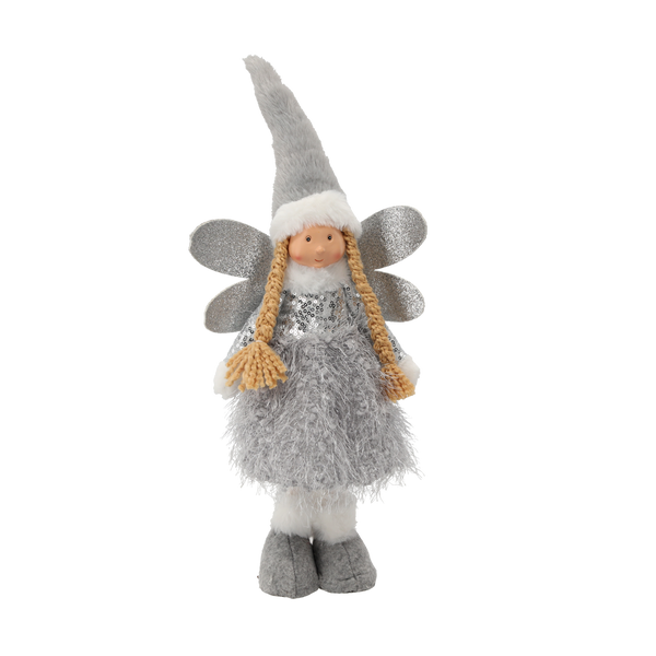 ŚWIĄTECZNY ANIOŁEK 45 CM SZARY *9650