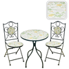 ZESTAW MEBLI OGRODOWYCH METALOWYCH MOZAIKA "ANTOS" STÓŁ + 2 KRZESŁA
