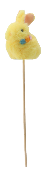 VEĽKONOČNÁ DEKORÁCIA NA PIKU - ZAJKO S MRKVOU 5,5 x 23 CM MIX 3 FARIEB bal=12ks *9106