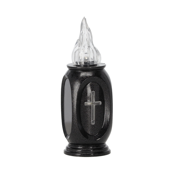 LED VASO SVIETIACI KRÍŽ GRANIT+STUDENÁ BIELA*2358