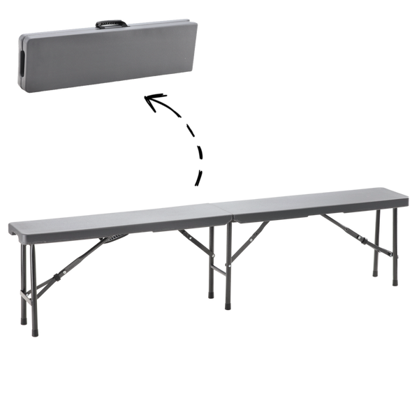 SKLADACIA TURISTICKÁ LAVICA 180 x 25 x 43 CM ŠEDÁ *0971