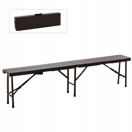 FOLDING CAMPING BENCH 180 X 25 X 43 CM BROWN