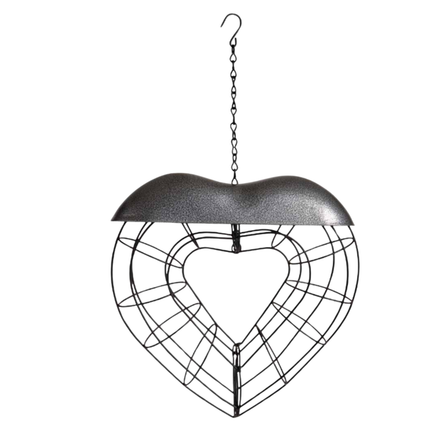 KARMNIK DLA PTAKÓW METALOWY NA KULE TŁUSZCZOWE - SERCE 25 X 25 X 7 CM *7960