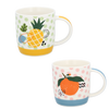 KUBEK PORCELANOWY ANANAS/POMARAŃCZA 365ML opak=12szt *6196