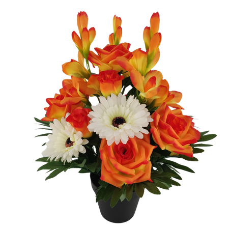 Coroană de flori artificială în ghiveci 43 cm amestec de culori *2928