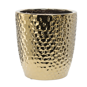 VAS PENTRU GHIVECE DIN CERAMICĂ 39 x 39 x 41,5 CM AURIE CULIȚĂ DE MIERE *3475