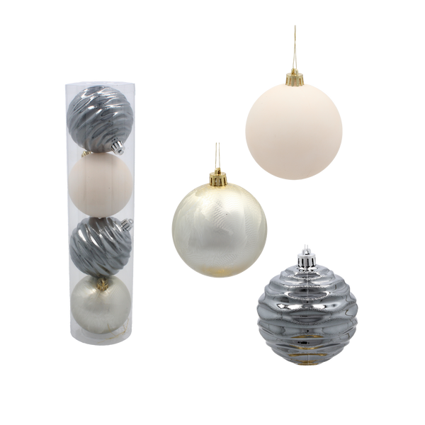 KPL. 4 BOMBEK 8 CM ÎN TUB ȘAMPAN/GREY/BIANCA *0042